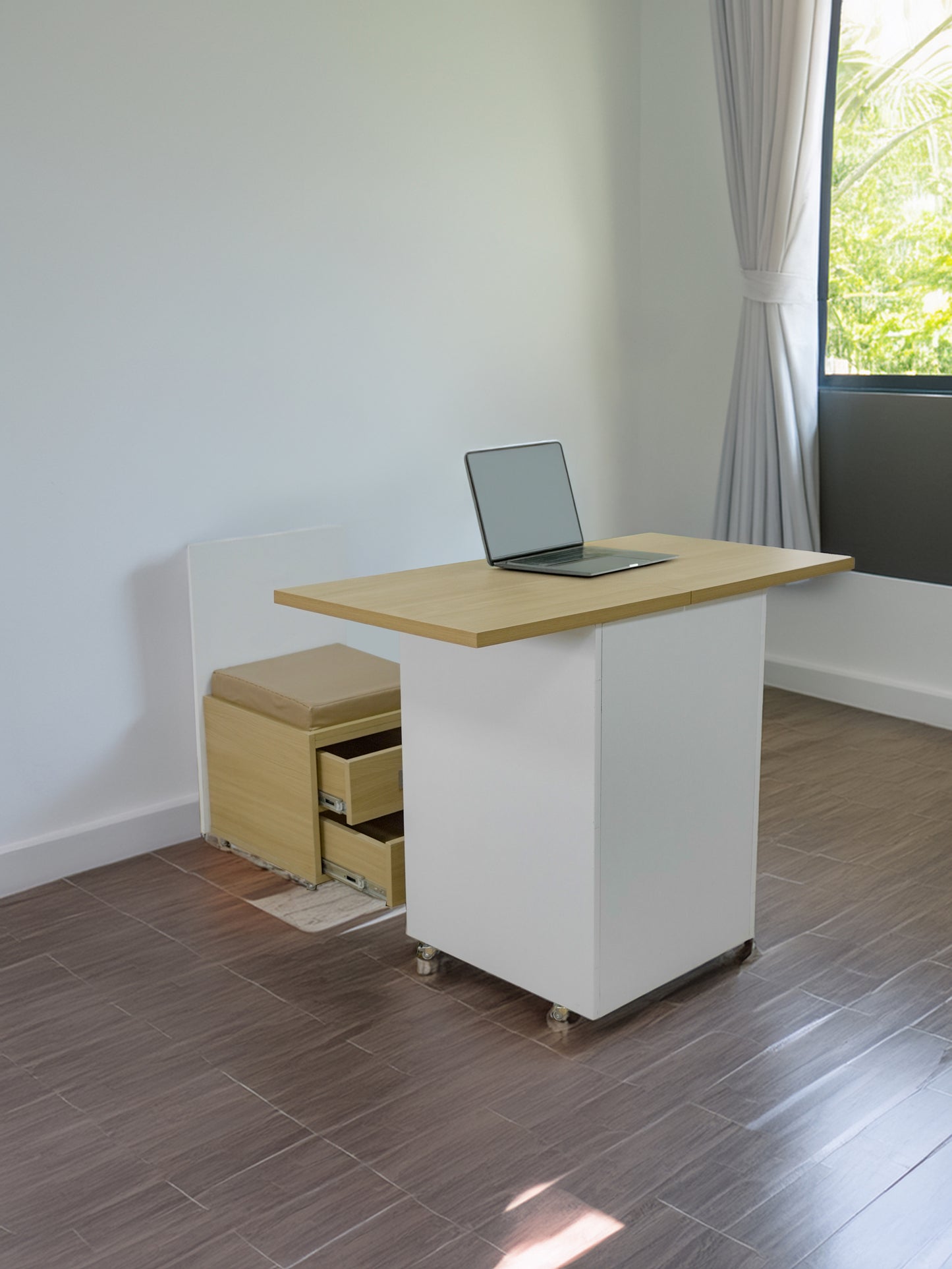 Slide and Fold Desk White