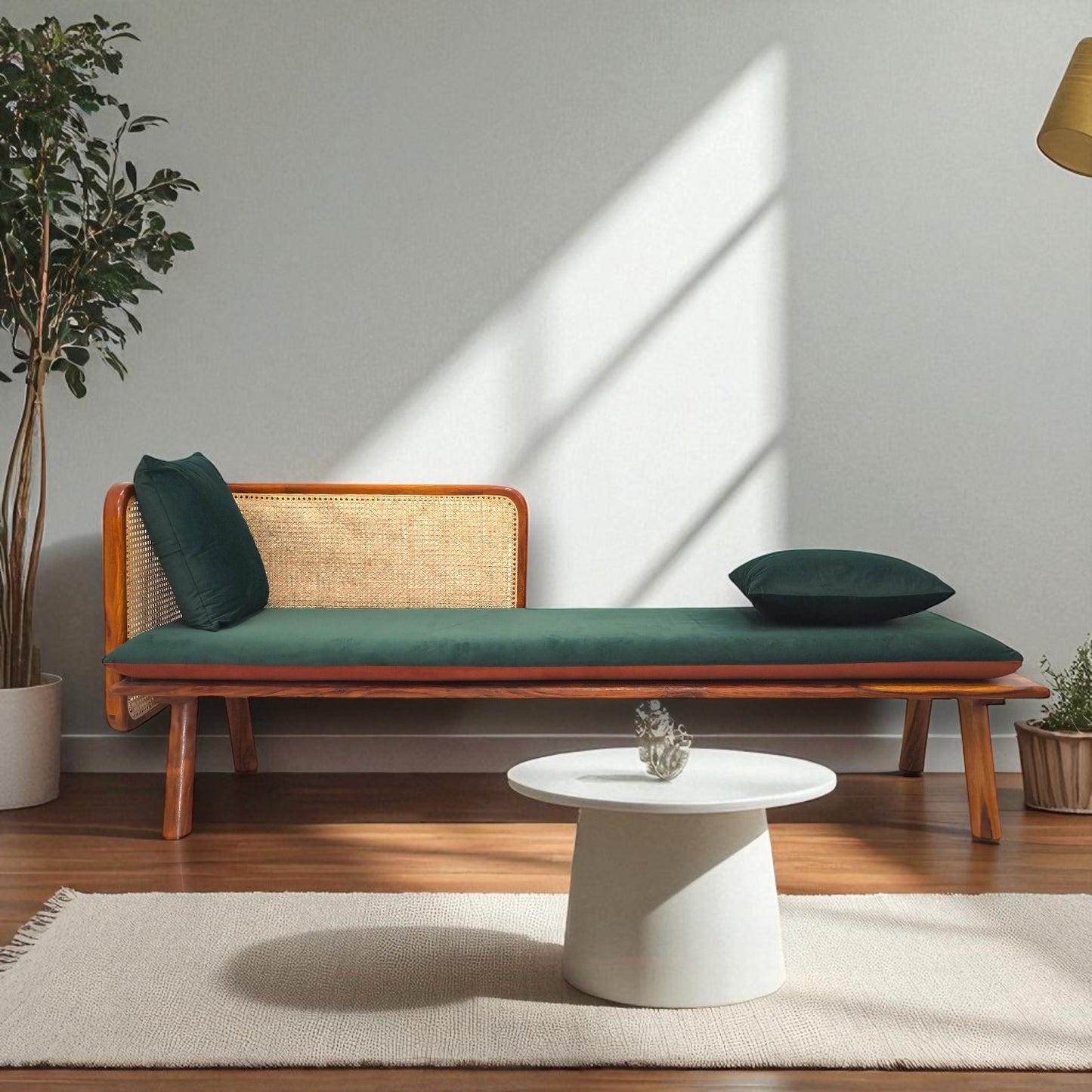 Wooden Rattan Lounge