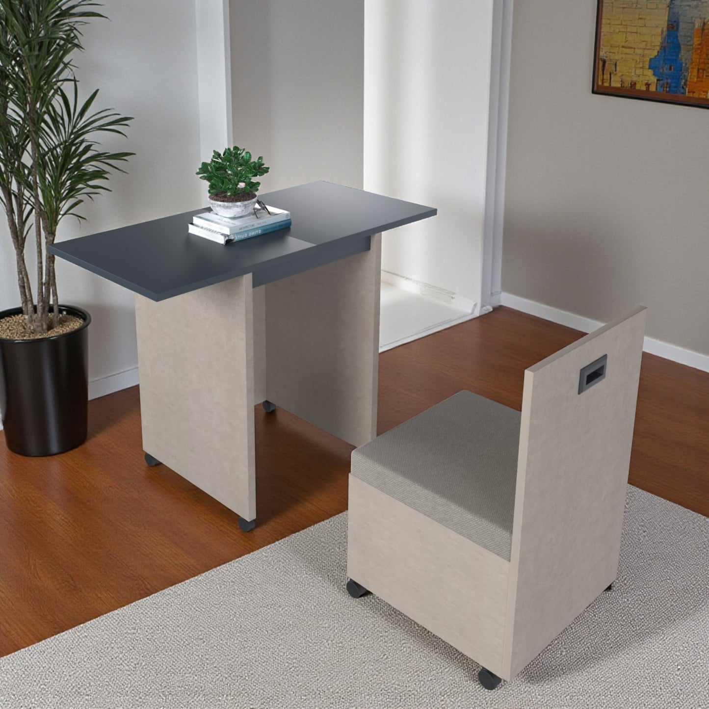 Slide and Fold Desk Beige