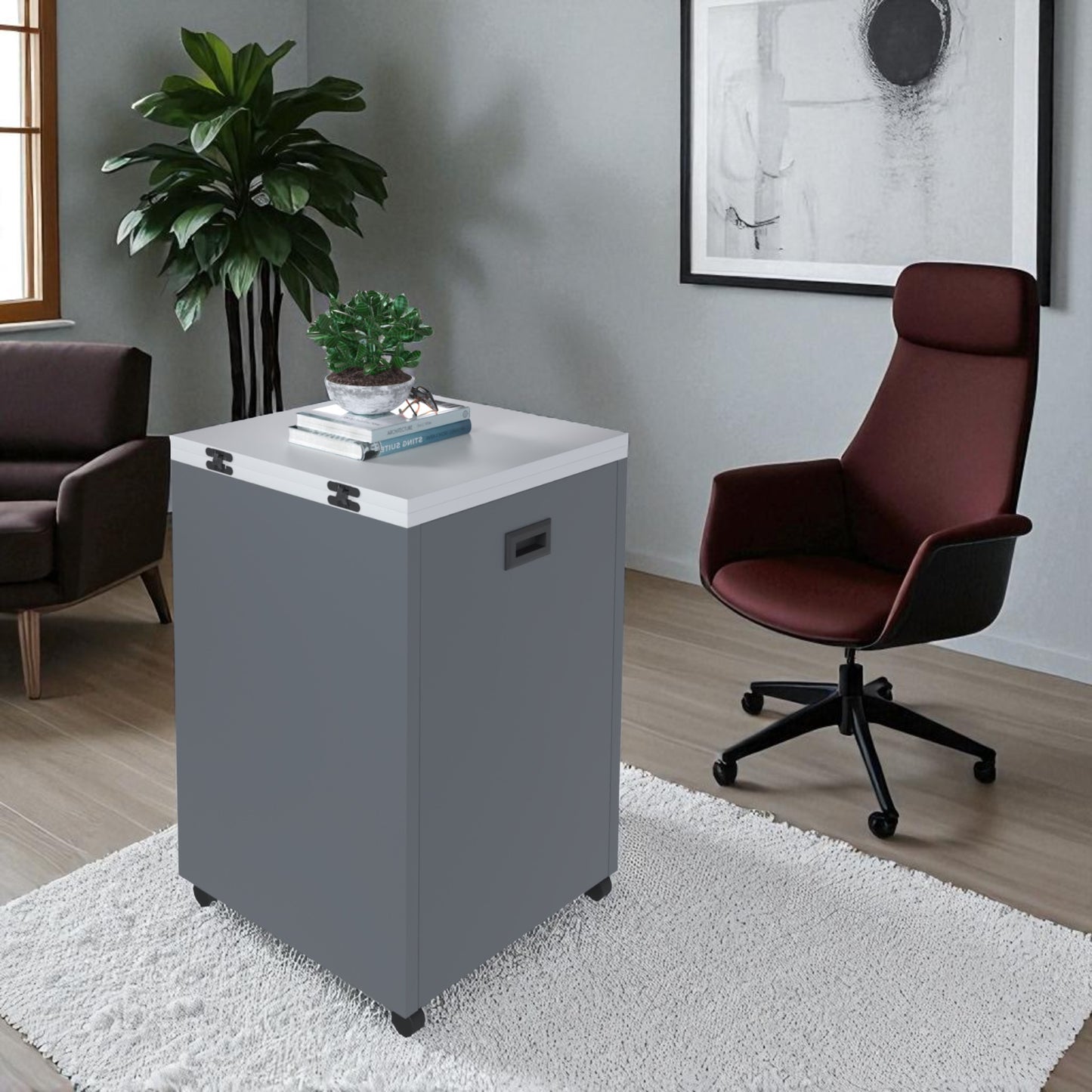 Slide and Fold Desk Grey