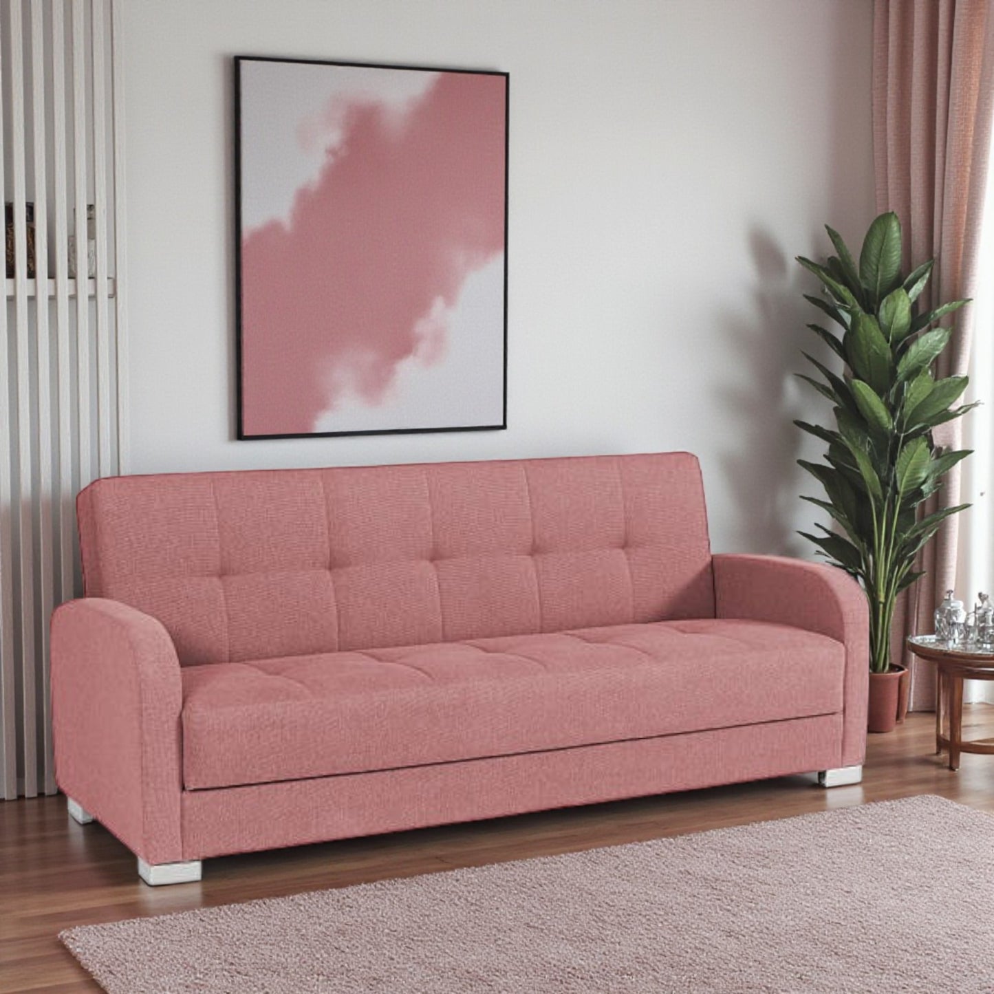 Three Seater Dusty Rose Sofa