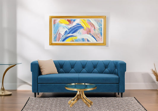 Three Seater Royal Blue Sofa