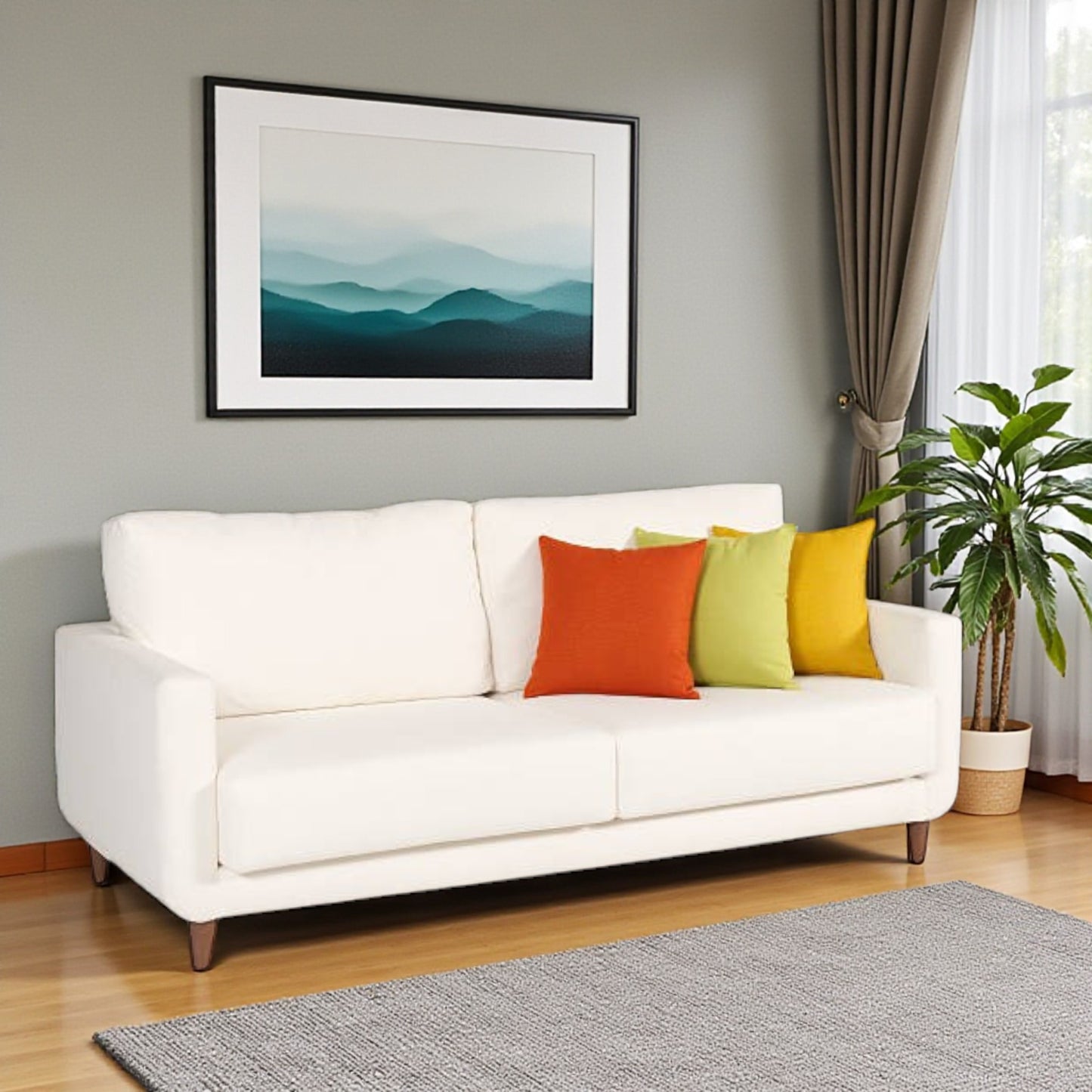 Two Seater White Sofa