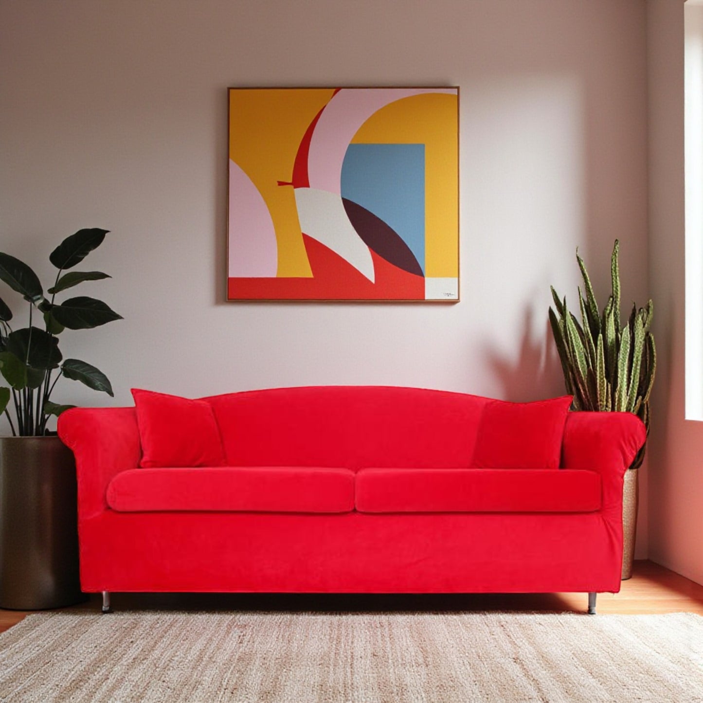 Two Seater Royal Red Sofa