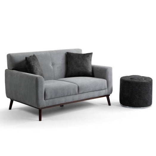 Two Seater Grey and Black Sofa