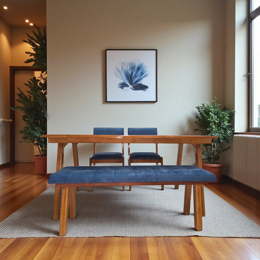 Dining table with chair and bench