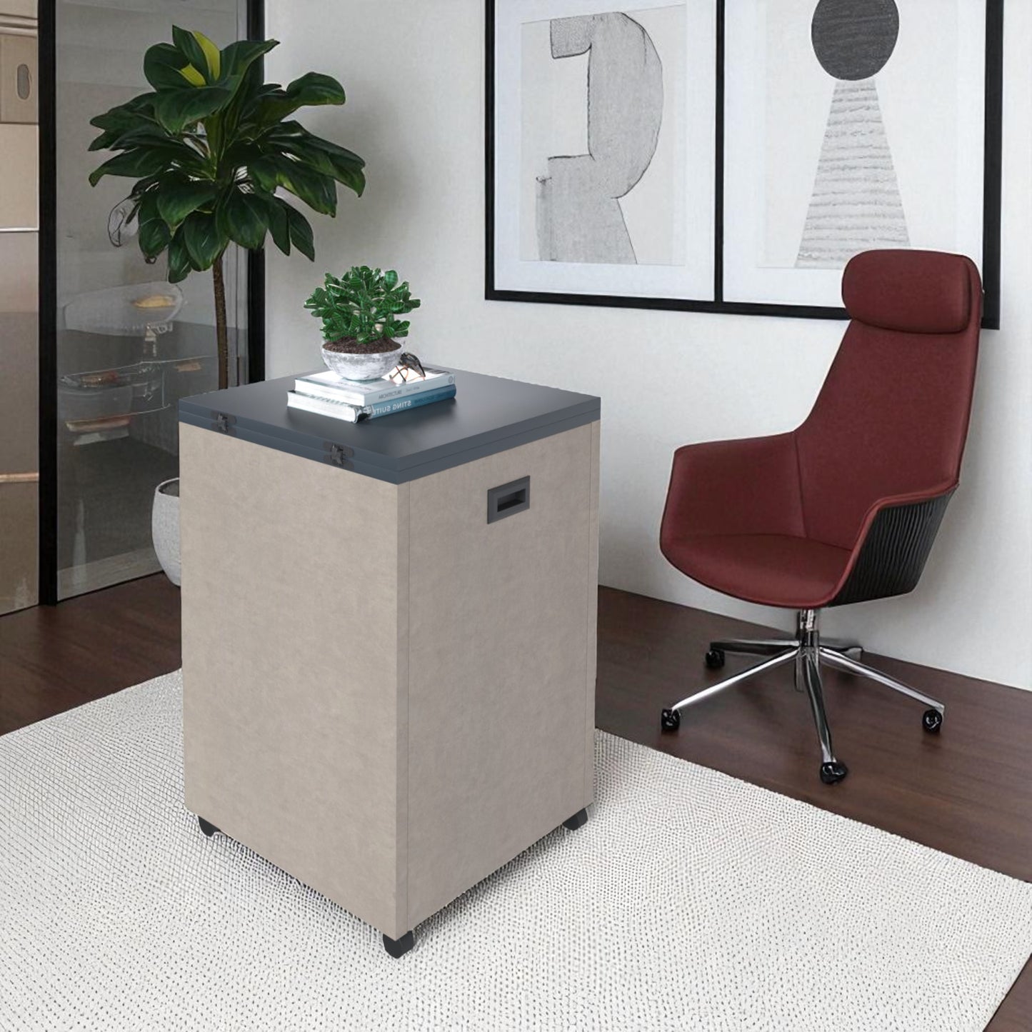 Slide and Fold Desk Beige