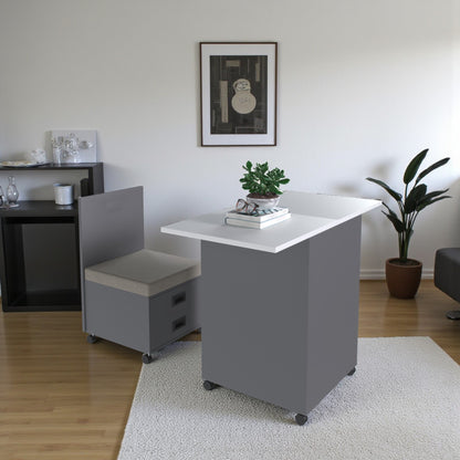 Slide and Fold Desk Grey