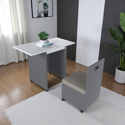 Slide and Fold Desk Grey