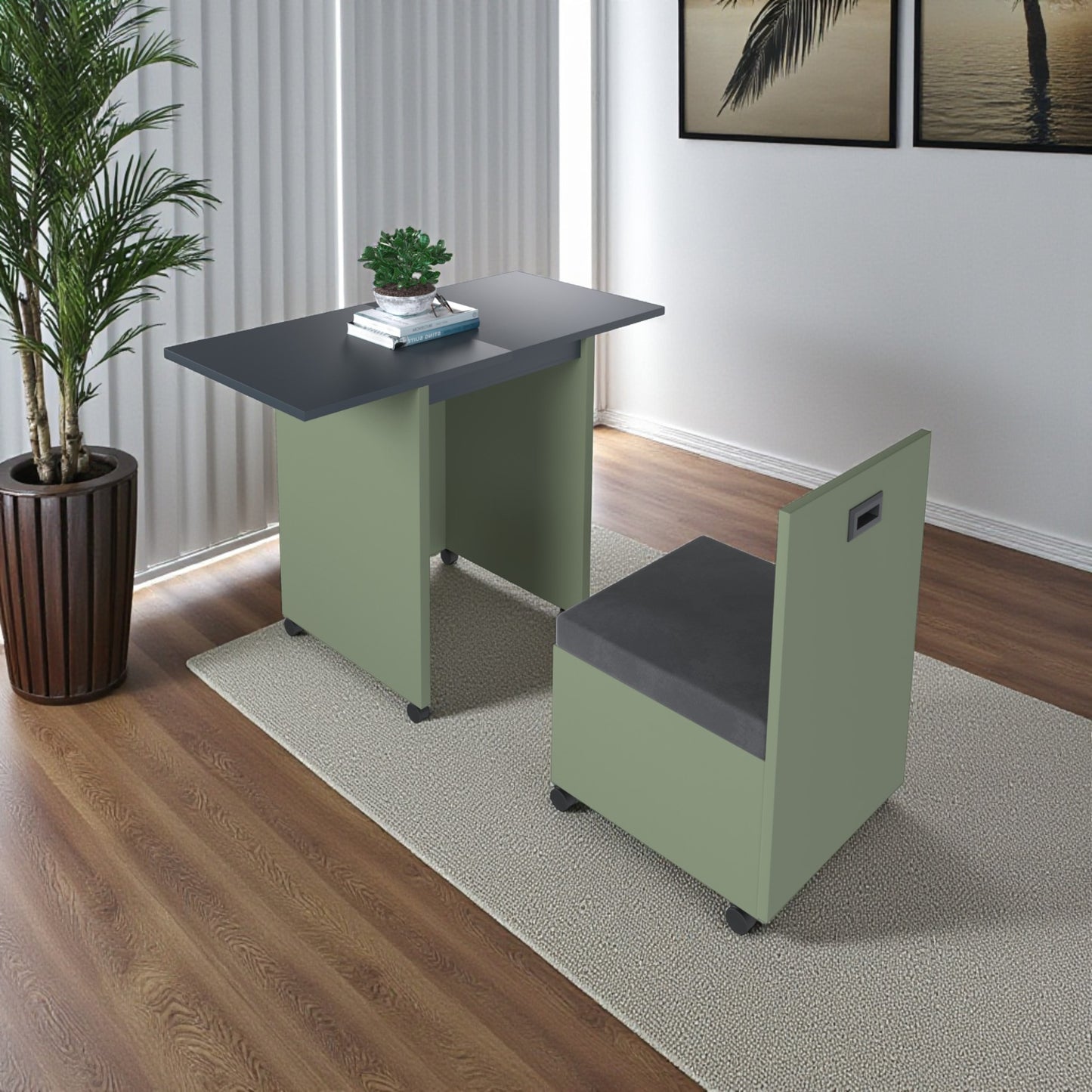 Slide and Fold Desk Olive