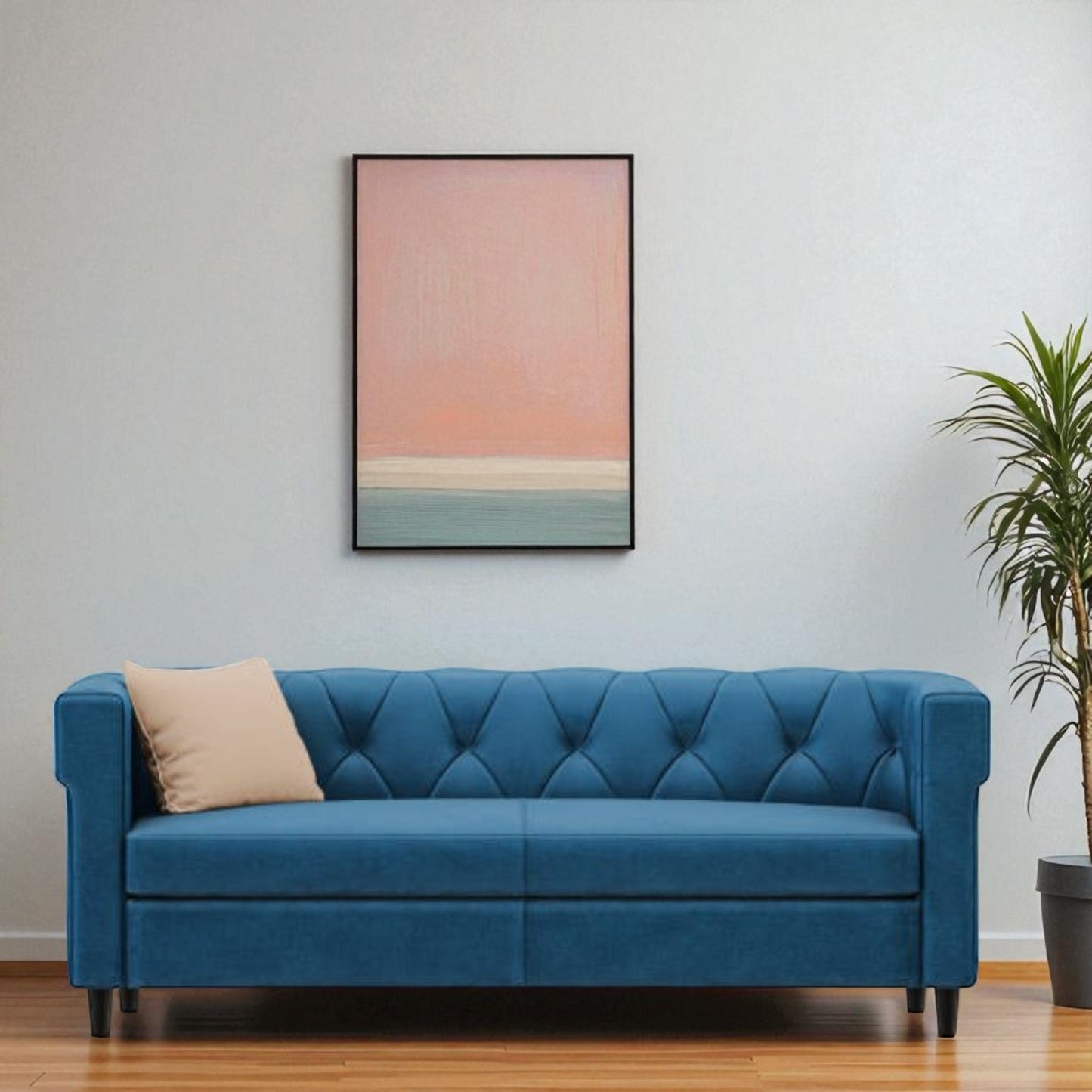 Three Seater Royal Blue Sofa