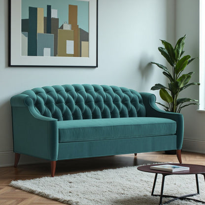 Three Seater Green Sofa