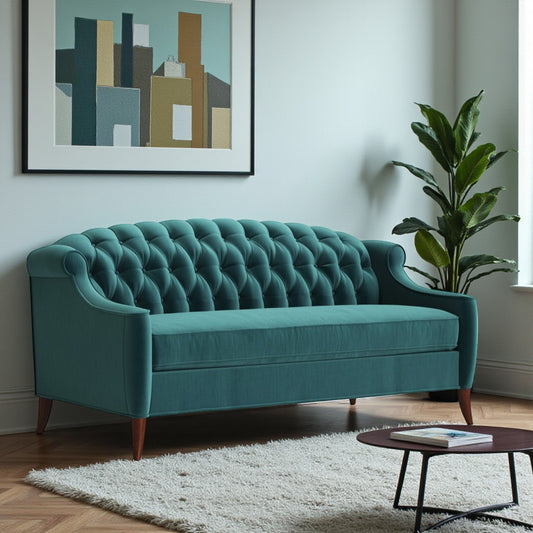 Three Seater Green Sofa
