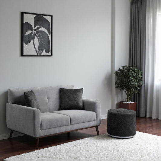 Two Seater Grey and Black Sofa