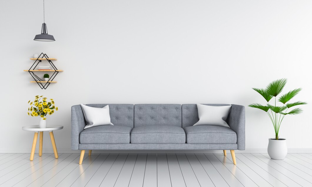 Three Seater light Grey Sofa