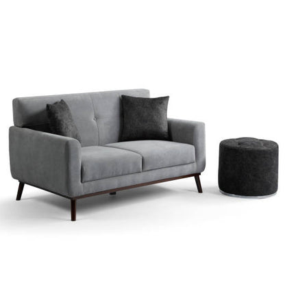 Two Seater Grey and Black Sofa
