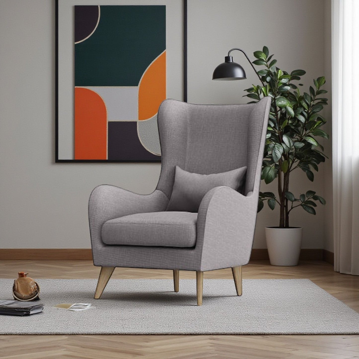 Wingback Armchair Grey