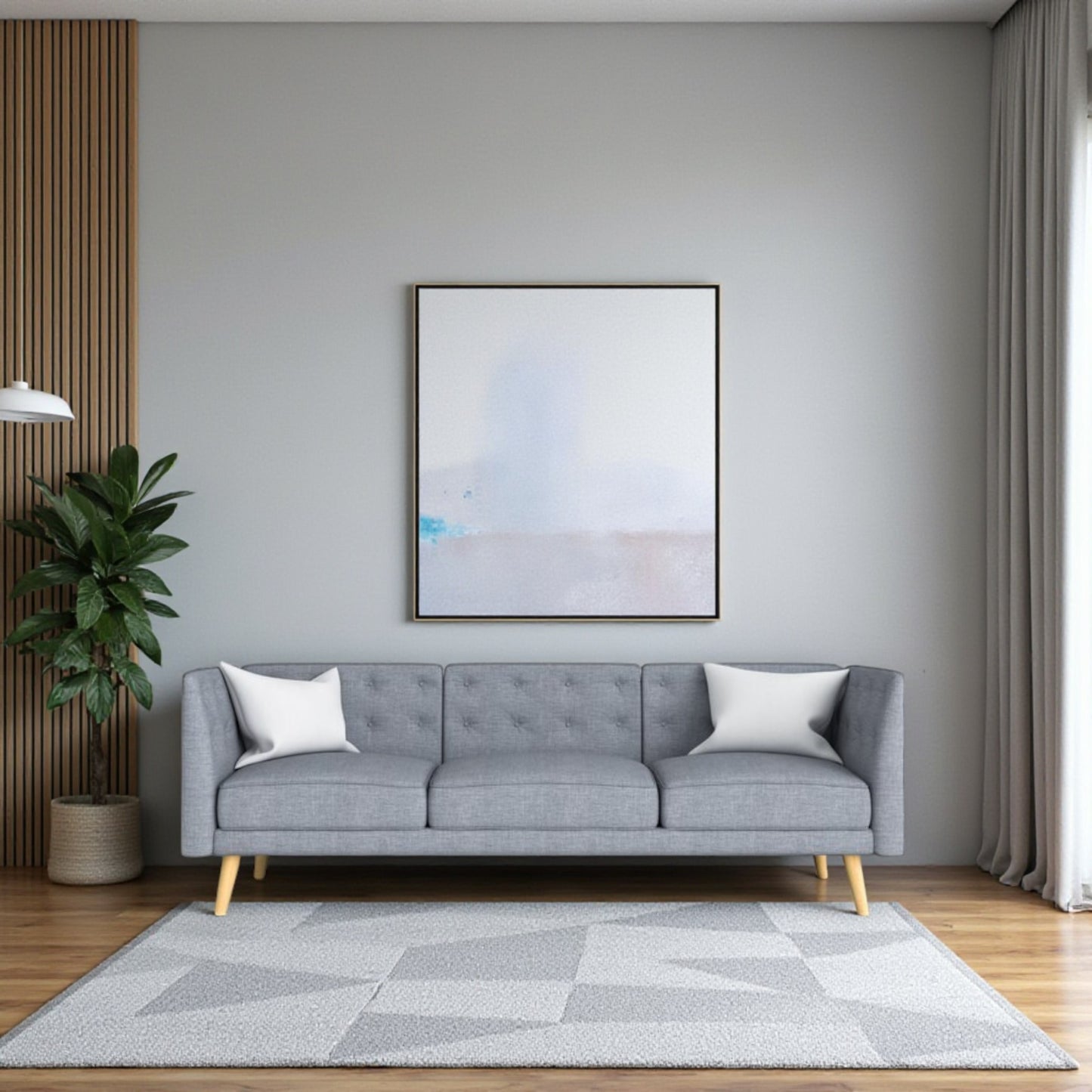 Three Seater light Grey Sofa